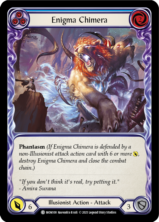 Enigma Chimera (Blue) [MON100] Unlimited Edition Rainbow Foil, Monarch, Common, MON100