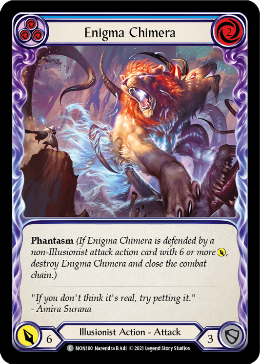 Enigma Chimera (Blue) [MON100] 1st Edition Normal, Monarch, Common, MON100