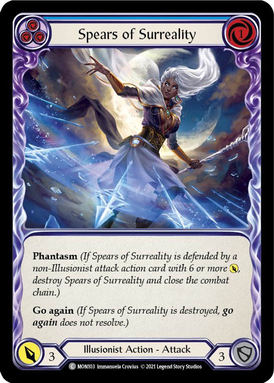 Spears of Surreality (Blue) [MON103] Unlimited Edition Rainbow Foil, Monarch, Common, MON103