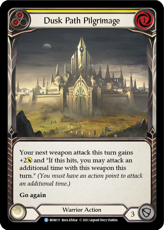 Dusk Path Pilgrimage (Yellow) [MON111] Unlimited Edition Rainbow Foil, Monarch, Rare, MON111