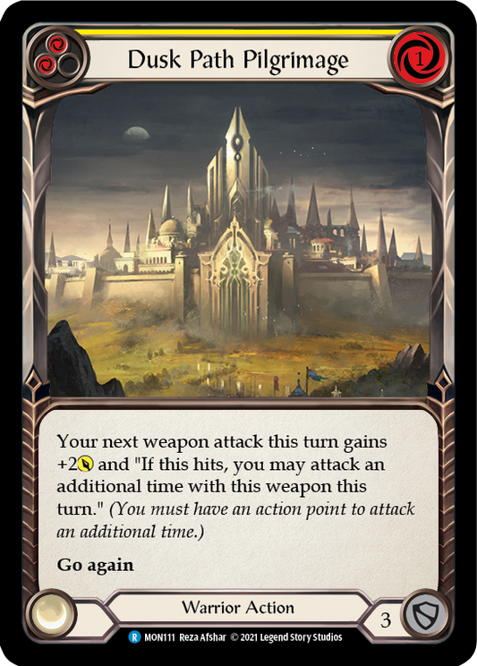 Dusk Path Pilgrimage (Yellow) [MON111] Unlimited Edition Rainbow Foil, Monarch, Rare, MON111