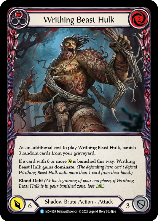 Writhing Beast Hulk (Red) [MON129] Unlimited Edition Normal, Monarch, Rare, MON129