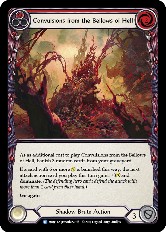 Convulsions from the Bellows of Hell (Red) [MON132] Unlimited Edition Rainbow Foil, Monarch, Rare, MON132