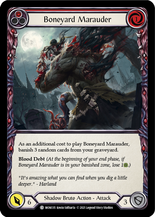 Boneyard Marauder (Red) [MON135] Unlimited Edition Rainbow Foil, Monarch, Common, MON135