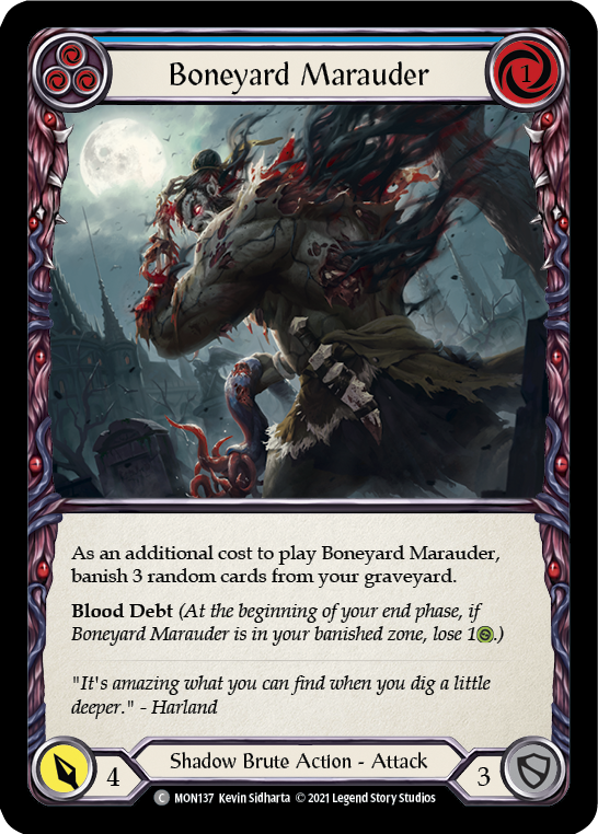 Boneyard Marauder (Blue) [MON137] Unlimited Edition Normal, Monarch, Common, MON137