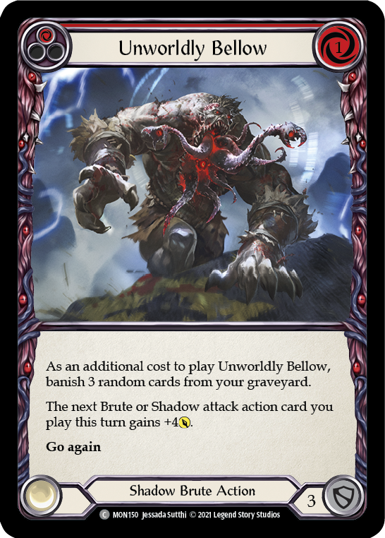 Unworldly Bellow (Red) [MON150] Unlimited Edition Rainbow Foil, Monarch, Common, MON150