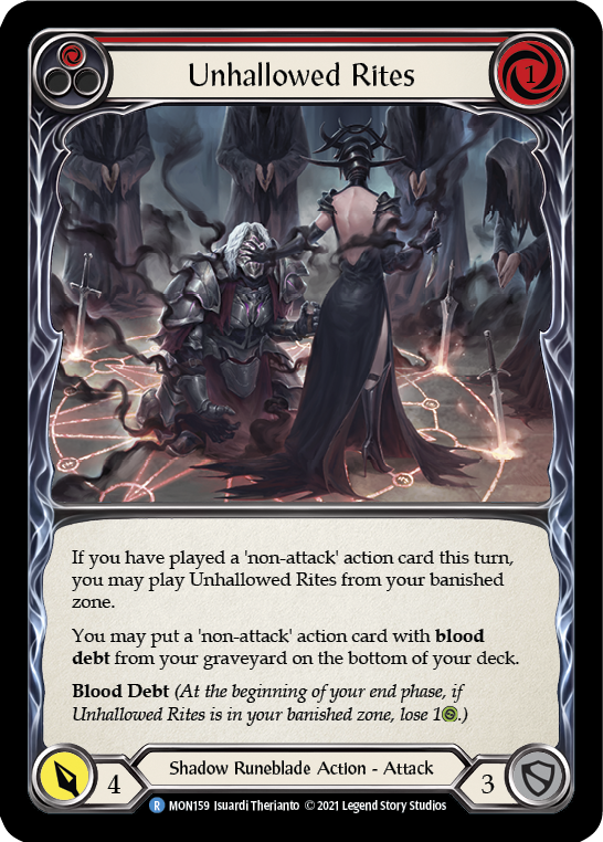 Unhallowed Rites (Red) [MON159] Unlimited Edition Rainbow Foil, Monarch, Rare, MON159