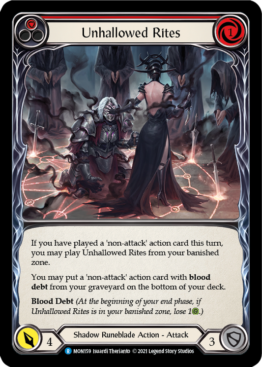 Unhallowed Rites (Red) [MON159] 1st Edition Rainbow Foil, Monarch, Rare, MON159