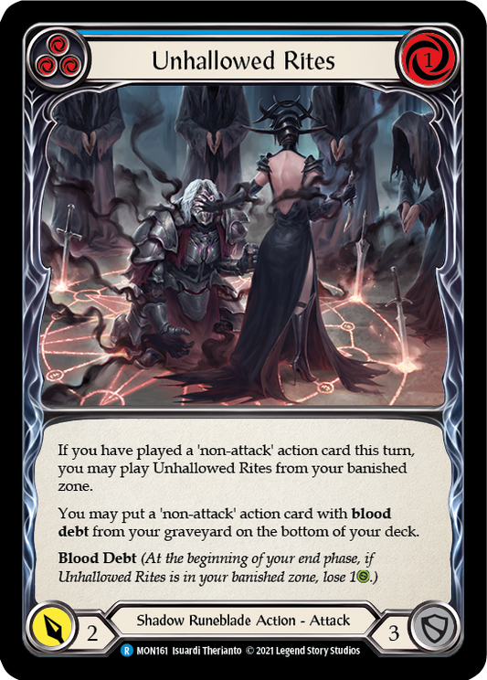 Unhallowed Rites (Blue) [MON161] Unlimited Edition Normal, Monarch, Rare, MON161