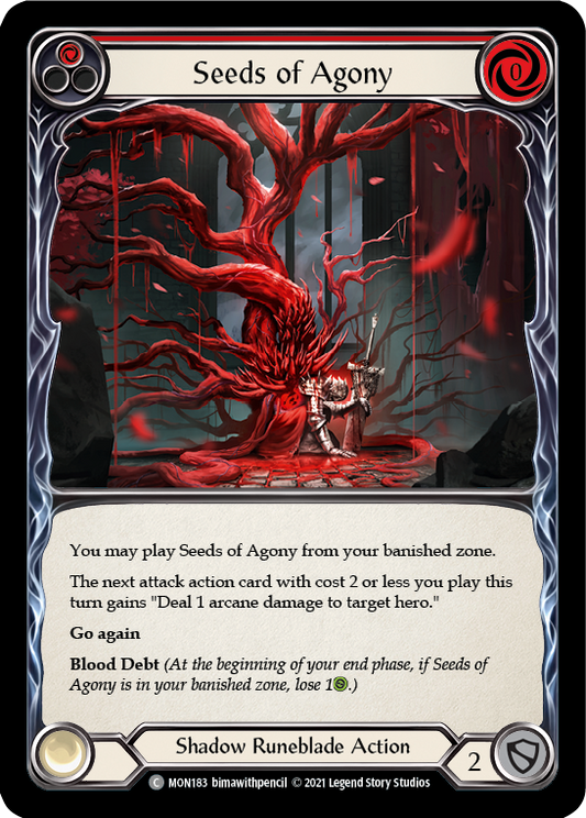 Seeds of Agony (Red) [MON183] Unlimited Edition Rainbow Foil, Monarch, Common, MON183