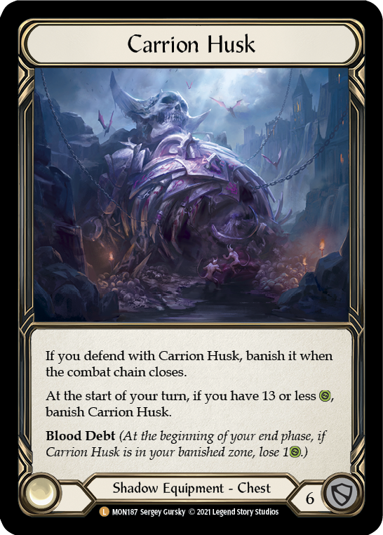 Carrion Husk [MON187] 1st Edition Cold Foil, Monarch, Legendary, MON187