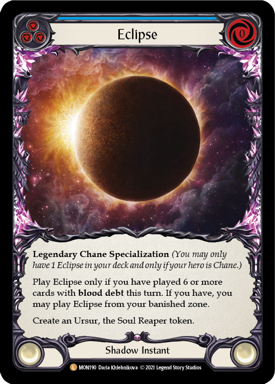 Eclipse [MON190] 1st Edition Cold Foil, Monarch, Legendary, MON190