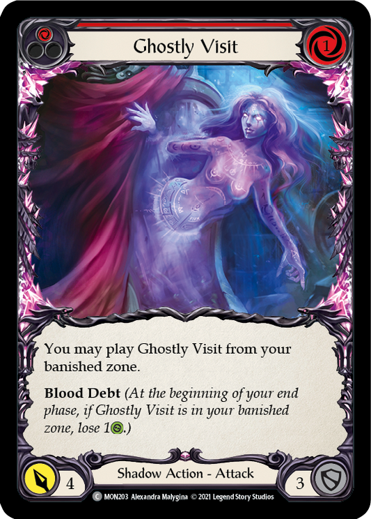 Ghostly Visit (Red) [MON203] Unlimited Edition Rainbow Foil, Monarch, Common, MON203