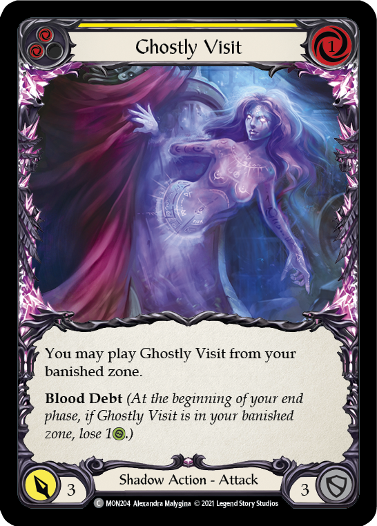 Ghostly Visit (Yellow) [MON204] Unlimited Edition Rainbow Foil, Monarch, Common, MON204