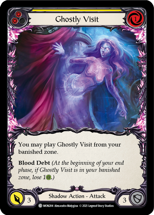 Ghostly Visit (Yellow) [MON204] Unlimited Edition Rainbow Foil, Monarch, Common, MON204