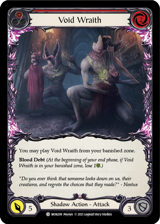 Void Wraith (Red) [MON209] Unlimited Edition Rainbow Foil, Monarch, Common, MON209