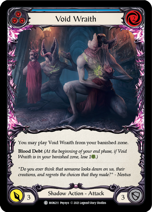 Void Wraith (Blue) [MON211] Unlimited Edition Rainbow Foil, Monarch, Common, MON211