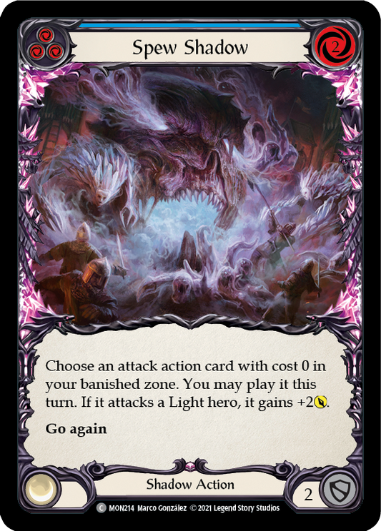 Spew Shadow (Blue) [MON214] Unlimited Edition Rainbow Foil, Monarch, Common, MON214