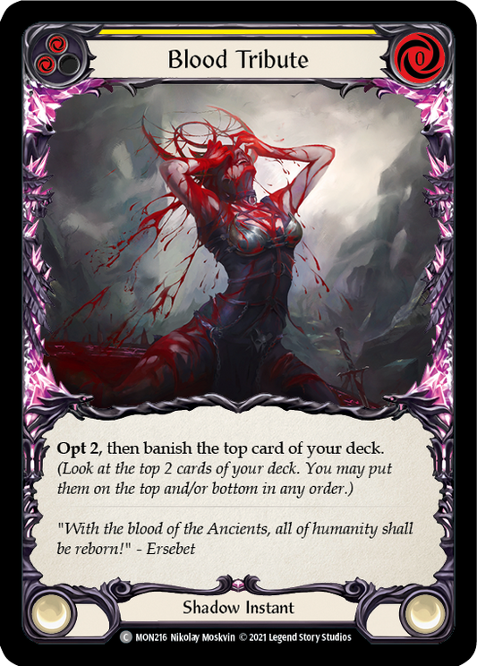 Blood Tribute (Yellow) [MON216] 1st Edition Normal, Monarch, Common, MON216