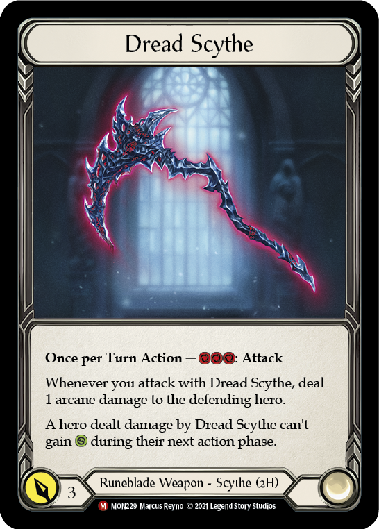 Dread Scythe [MON229] Unlimited Edition Rainbow Foil, Monarch, Majestic, MON229