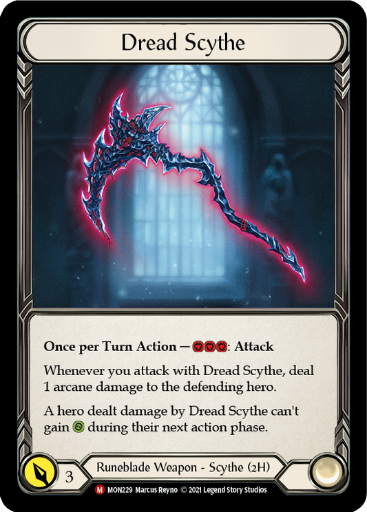 Dread Scythe [MON229] 1st Edition Cold Foil, Monarch, Majestic, MON229