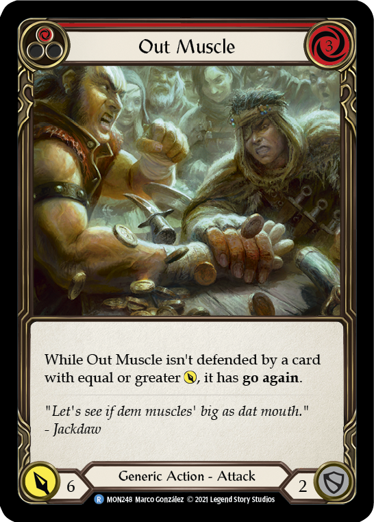 Out Muscle (Red) [MON248] Unlimited Edition Rainbow Foil, Monarch, Rare, MON248