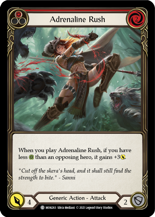 Adrenaline Rush (Red) [MON263] Unlimited Edition Rainbow Foil, Monarch, Common, MON263