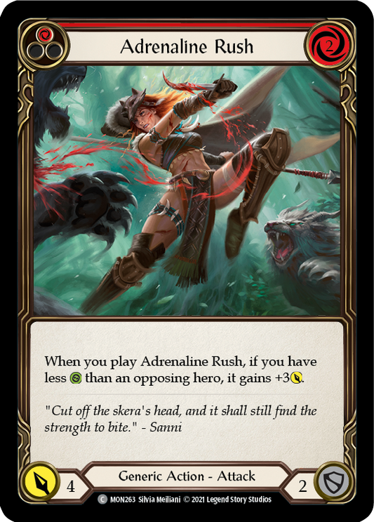 Adrenaline Rush (Red) [MON263] Unlimited Edition Rainbow Foil, Monarch, Common, MON263