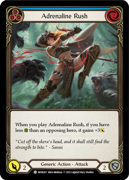 Adrenaline Rush (Blue) [MON265] 1st Edition Normal, Monarch, Common, MON265