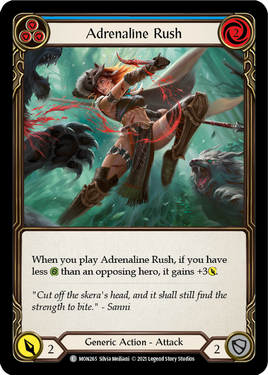 Adrenaline Rush (Blue) [MON265] 1st Edition Normal, Monarch, Common, MON265