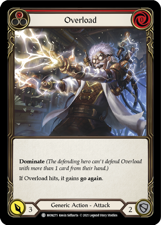 Overload (Red) [MON275] Unlimited Edition Rainbow Foil, Monarch, Common, MON275