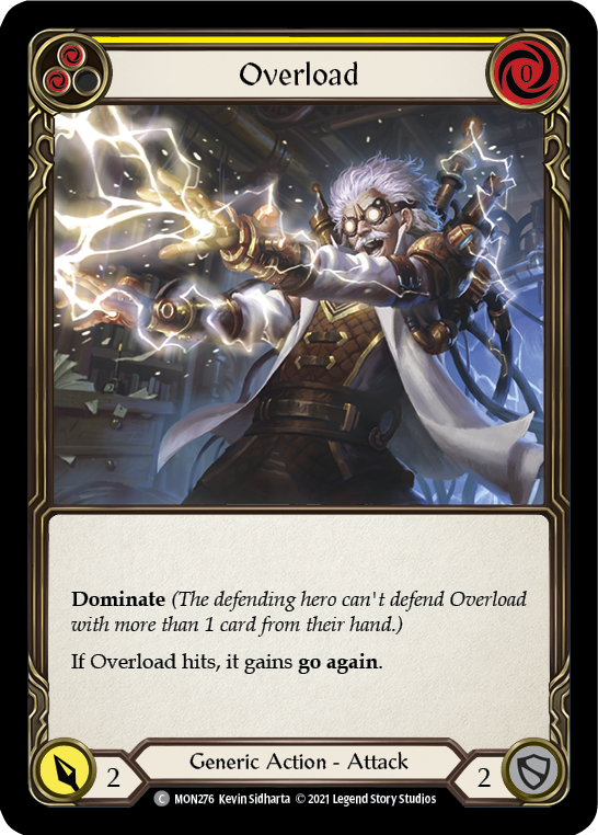 Overload (Yellow) [MON276] Unlimited Edition Rainbow Foil, Monarch, Common, MON276