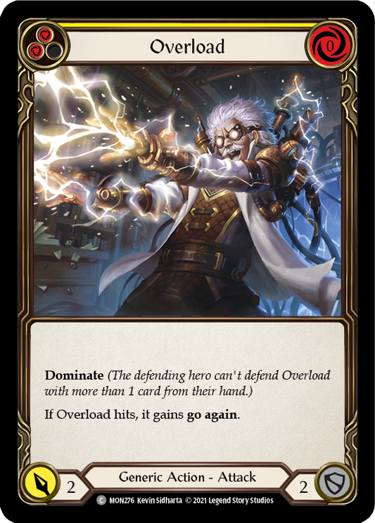 Overload (Yellow) [MON276] Unlimited Edition Rainbow Foil, Monarch, Common, MON276