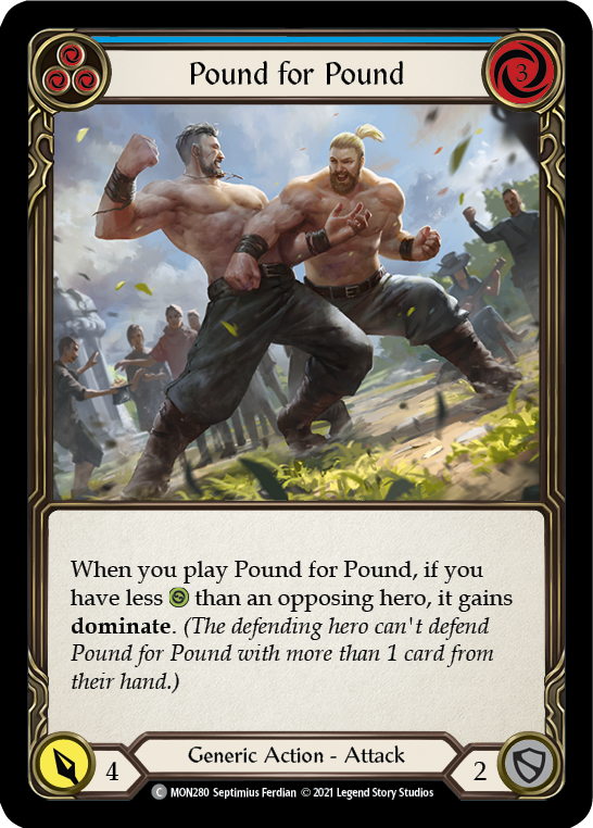 Pound for Pound (Blue) [MON280] Unlimited Edition Rainbow Foil, Monarch, Common, MON280