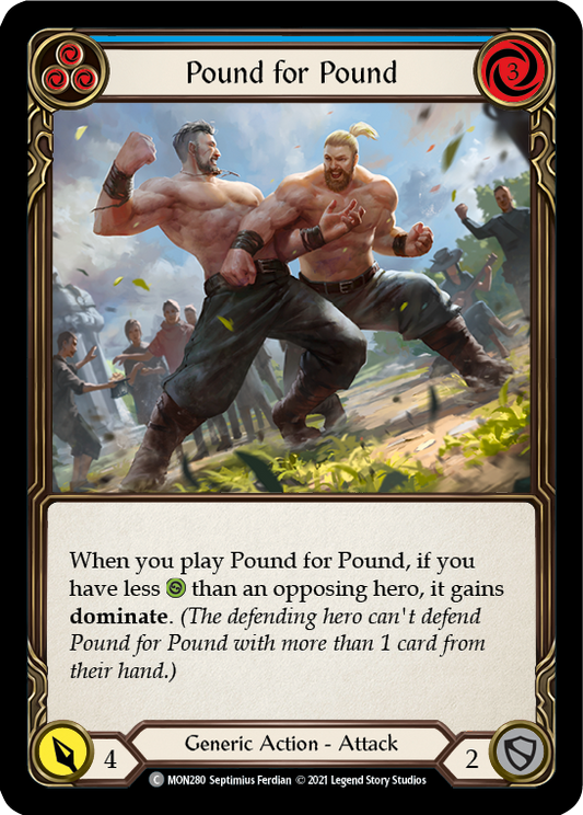 Pound for Pound (Blue) [MON280] Unlimited Edition Rainbow Foil, Monarch, Common, MON280