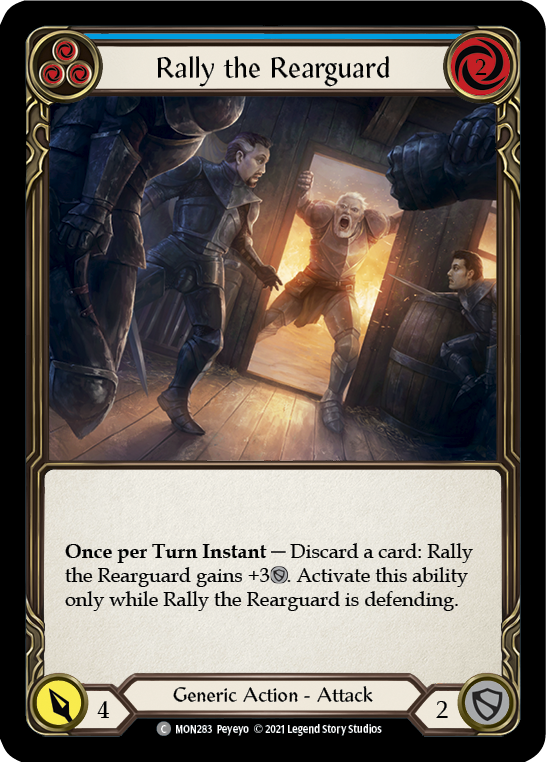 Rally the Rearguard (Blue) [MON283] Unlimited Edition Rainbow Foil, Monarch, Common, MON283