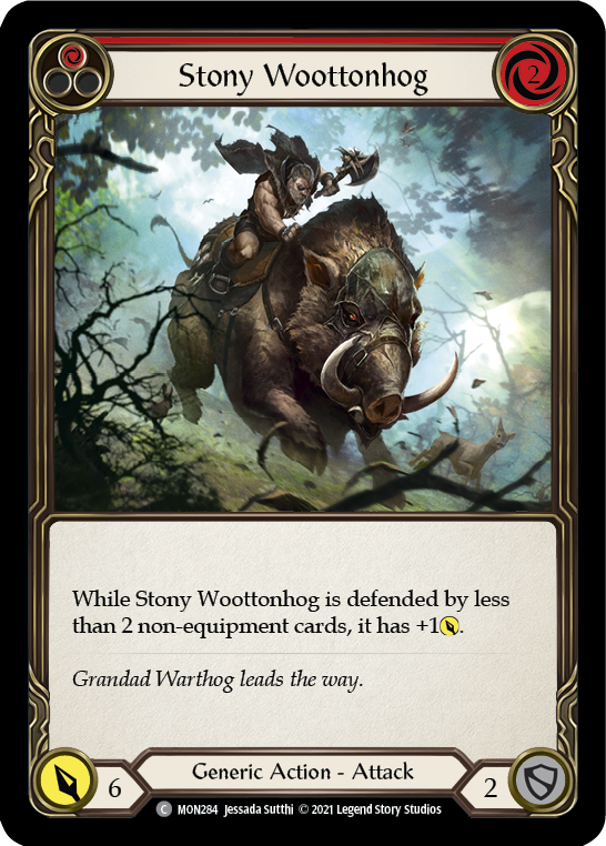 Stony Woottonhog (Red) [MON284] Unlimited Edition Rainbow Foil, Monarch, Common, MON284