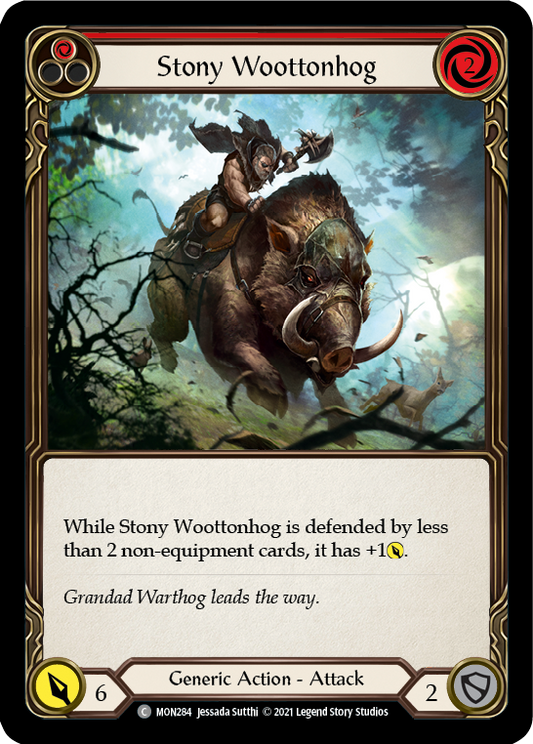 Stony Woottonhog (Red) [MON284] Unlimited Edition Rainbow Foil, Monarch, Common, MON284