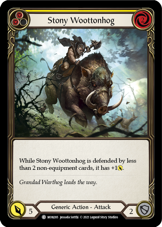 Stony Woottonhog (Yellow) [MON285] Unlimited Edition Rainbow Foil, Monarch, Common, MON285