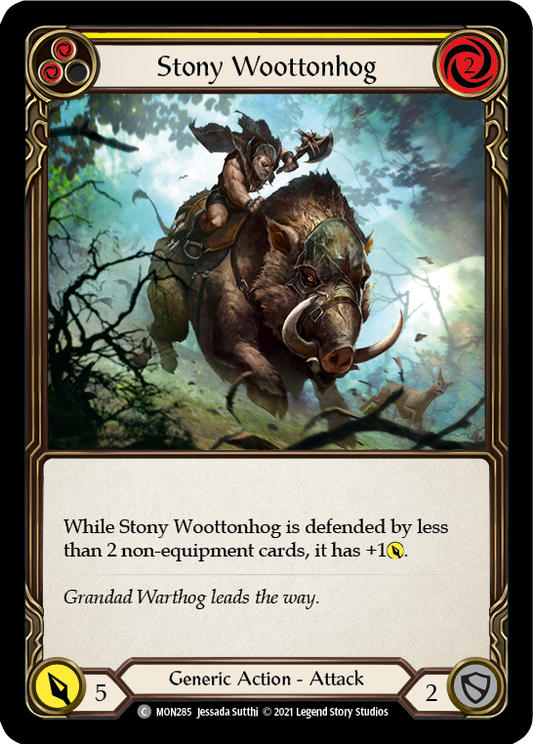 Stony Woottonhog (Yellow) [MON285] Unlimited Edition Rainbow Foil, Monarch, Common, MON285