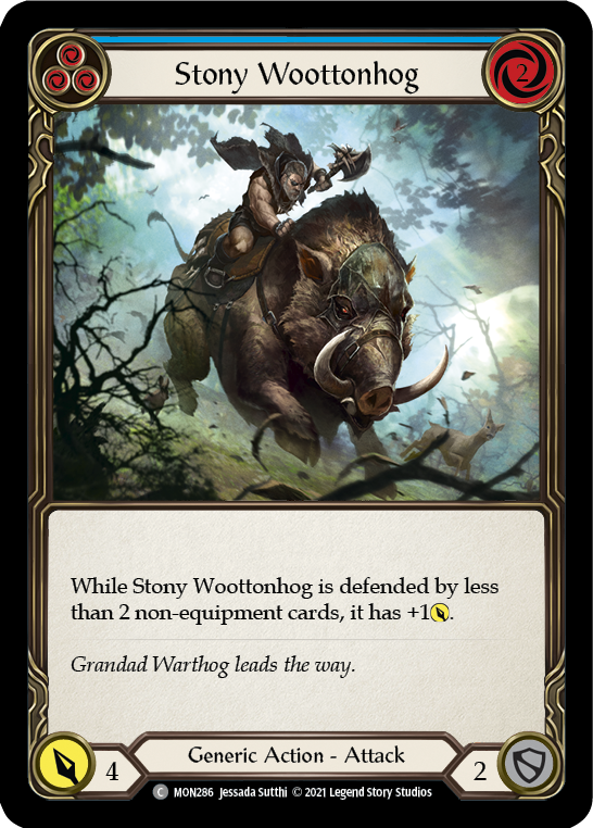 Stony Woottonhog (Blue) [MON286] Unlimited Edition Rainbow Foil, Monarch, Common, MON286