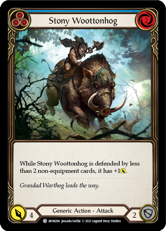 Stony Woottonhog (Blue) [MON286] Unlimited Edition Rainbow Foil, Monarch, Common, MON286