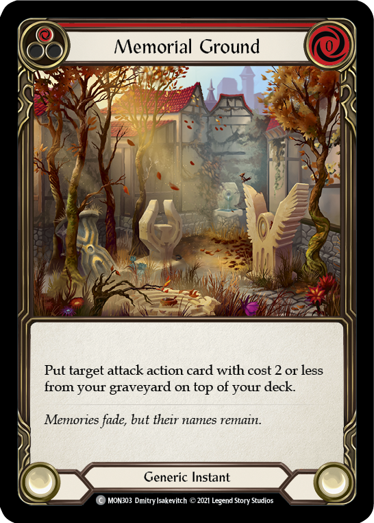 Memorial Ground (Red) [MON303] Unlimited Edition Rainbow Foil, Monarch, Common, MON303