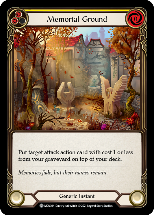 Memorial Ground (Yellow) [MON304] Unlimited Edition Rainbow Foil, Monarch, Common, MON304