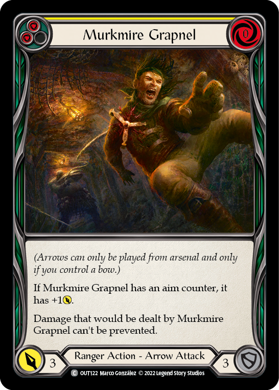 Murkmire Grapnel (Yellow) [OUT122] Rainbow Foil, Outsiders, Common, OUT122