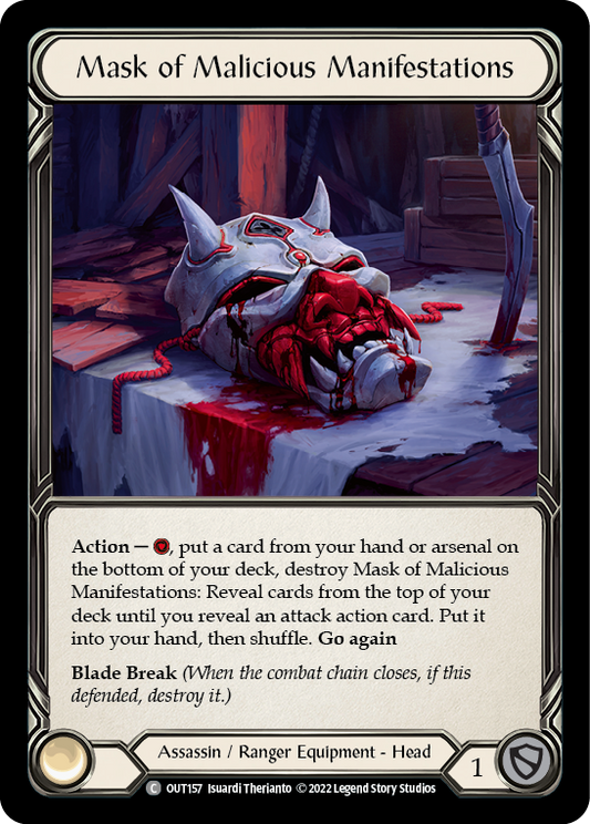 Mask of Malicious Manifestations [OUT157] Cold Foil, Outsiders, Common, OUT157