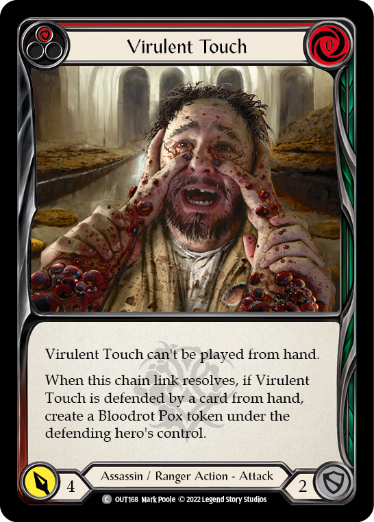 Virulent Touch (Red) [OUT168] Rainbow Foil, Outsiders, Common, OUT168