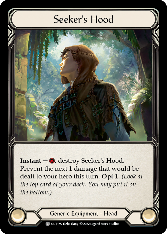 Seeker's Hood [OUT175] Rainbow Foil, Outsiders, Common, OUT175