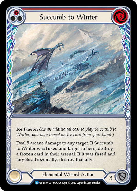 Succumb to Winter (Red) [UPR110] Rainbow Foil, Uprising, Rare, UPR110