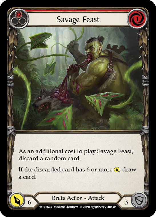 Savage Feast (Red) [WTR014] Unlimited Edition Rainbow Foil, Welcome to Rathe, Rare, WTR014